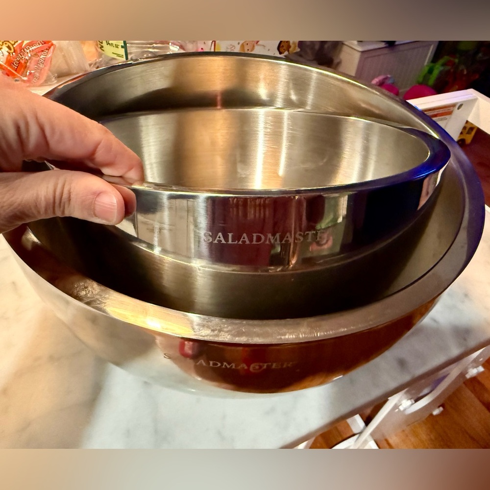 Saladmaster 316SS Double Wall Metal Bowls 3.5QT and 6.5QT - Picture 3 of 12